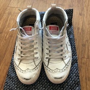 White Golden Goose mid star white sneaker